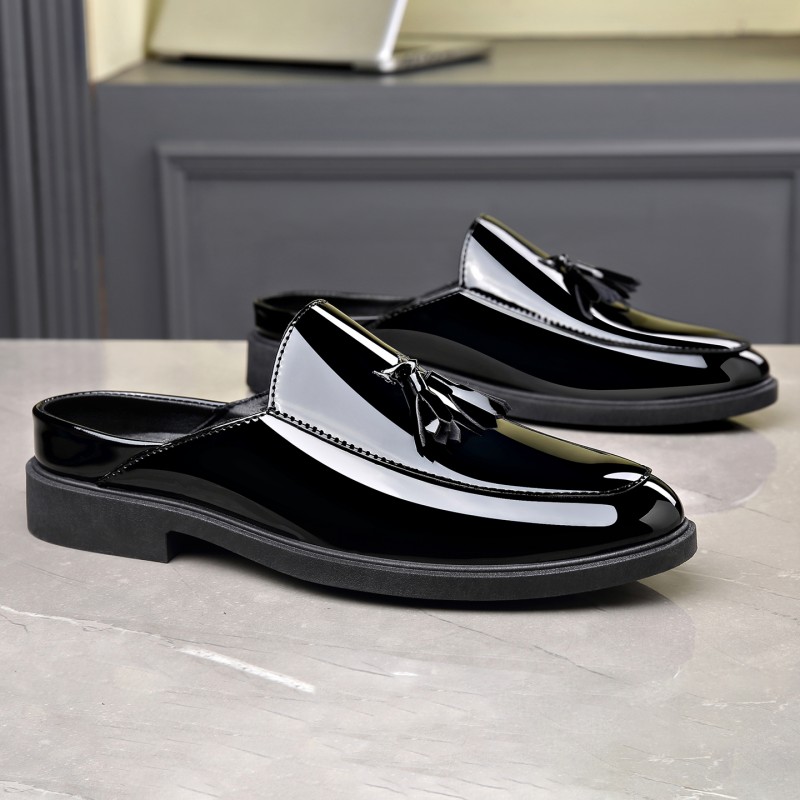 Formal Men Daily Wear Footwear - حذاء رجالي أسود من الجلد اللامع