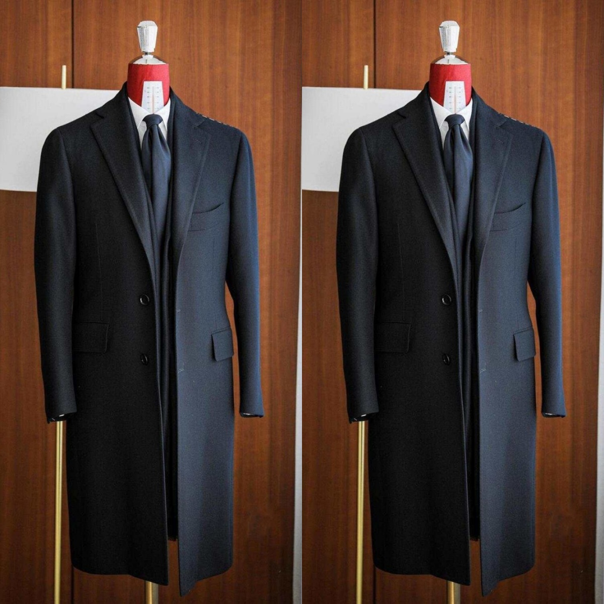 Men Formal Wear Modern - معطف رجالي حديث طويل رسمي محزز